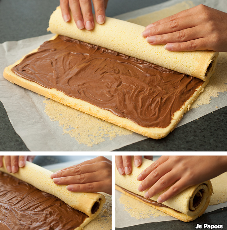 Rouler gateau roulé au nutella