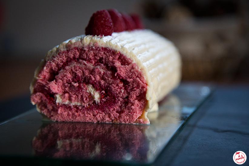 Buche de Noel framboise Chocolat Blanc