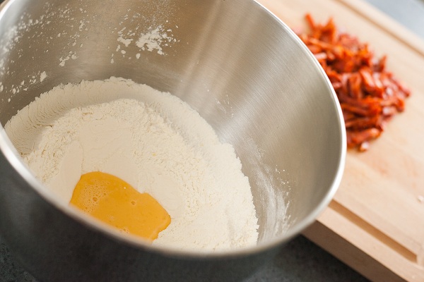 Preparation pain au chorizo