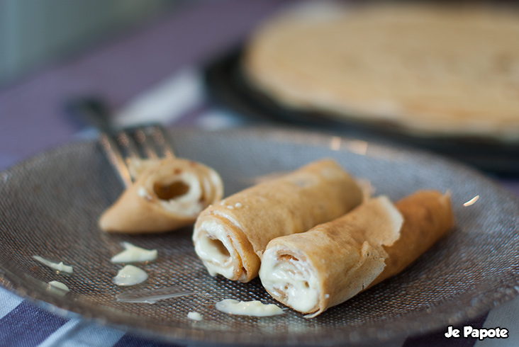 Crêpe au chocolat blanc et noix de coco