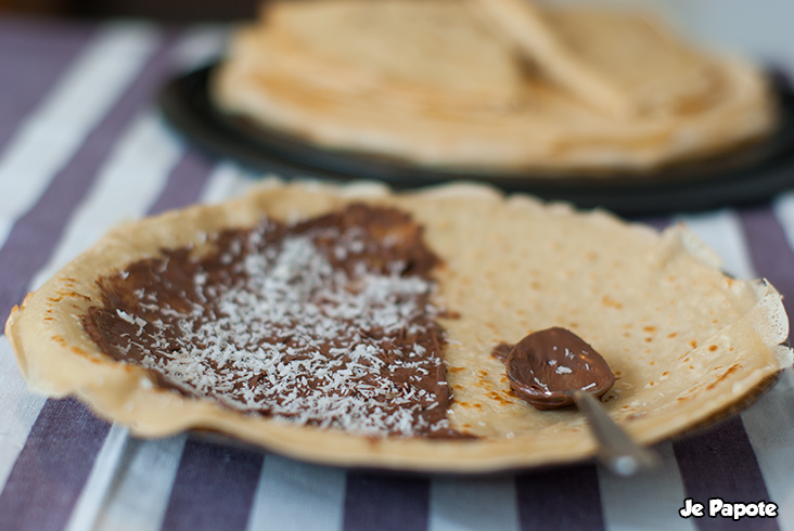 Crêpe au nutella et noix de coco