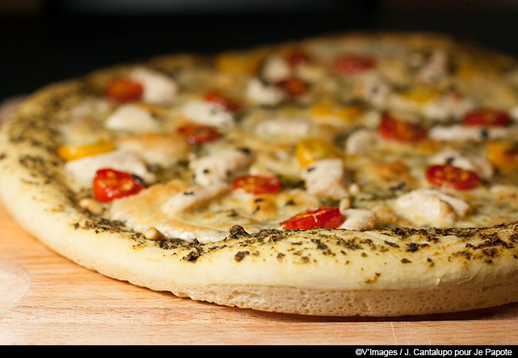 pizza pesto poulet