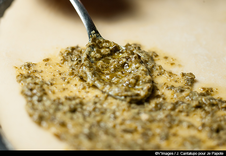 pizza pesto poulet
