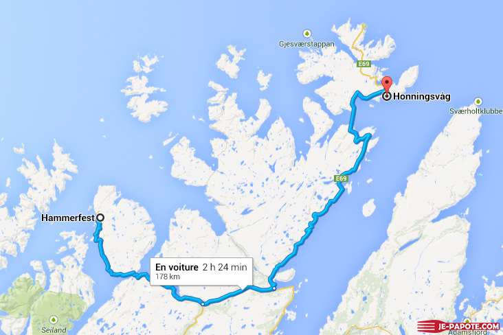 Carte Hammerfest Honningsvag