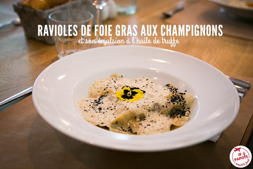 Ravioles foie gras aux champignons