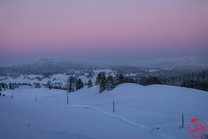 balade-raquettes-jura-soir