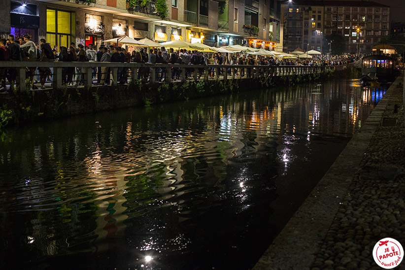 Quartier Navigli Milan soir