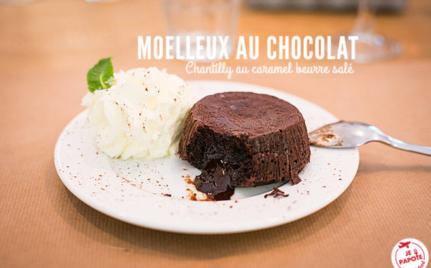 Moelleux au chocolat et chantilly au caramel beurre salé