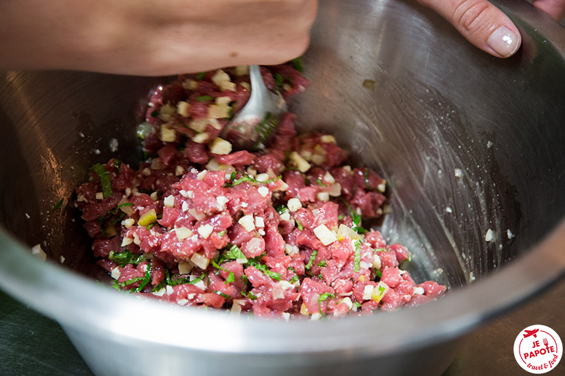 Préparation tartare veau