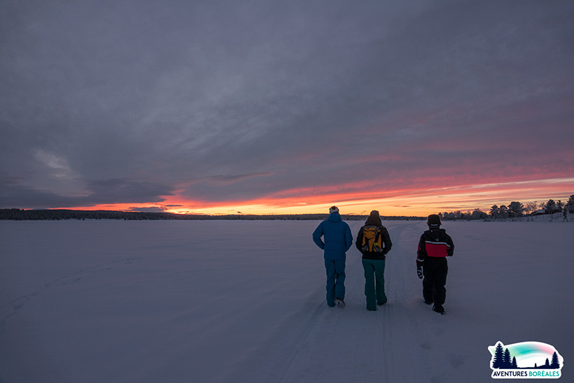 Marcher sur un lac gelé