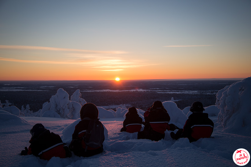 coucher de soleil en Laponie