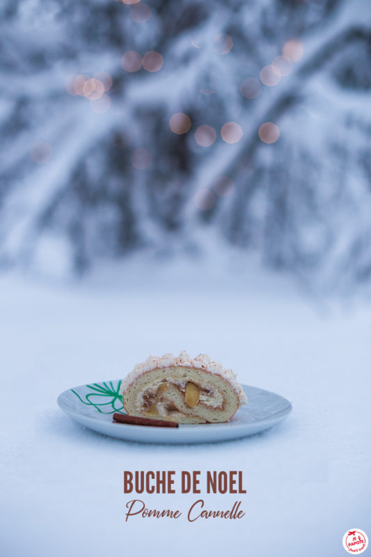 buche noel pomme cannelle découpée