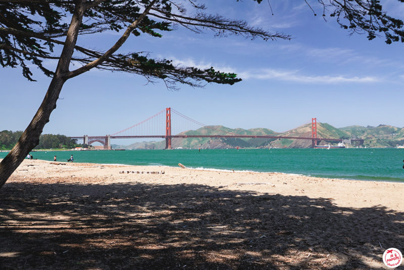 golden gate bridge depuis la plage